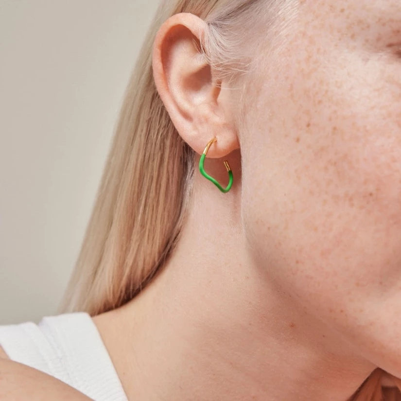 hoop earring with green