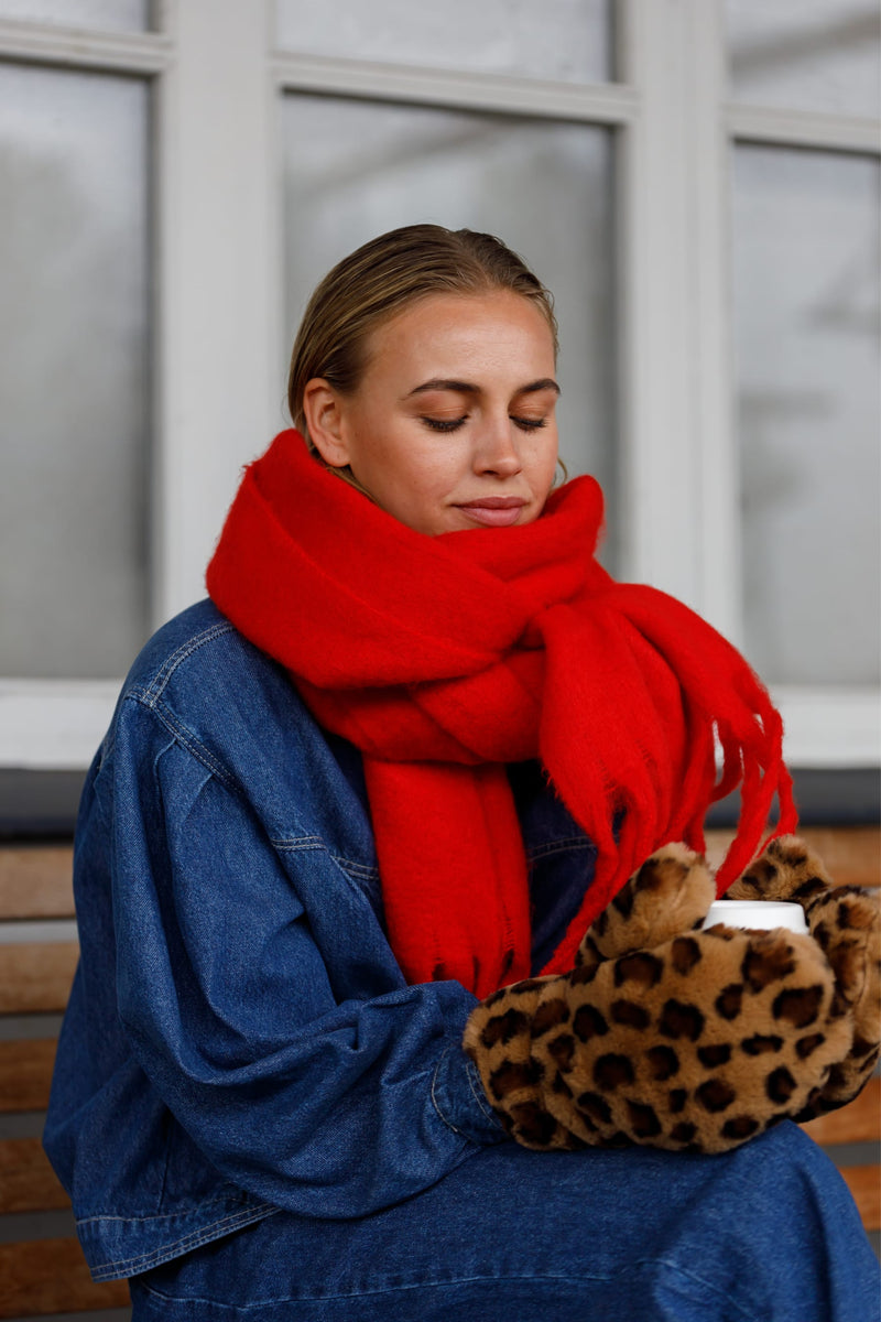 Lorraine Soft Scarf Red – Fox + Feather