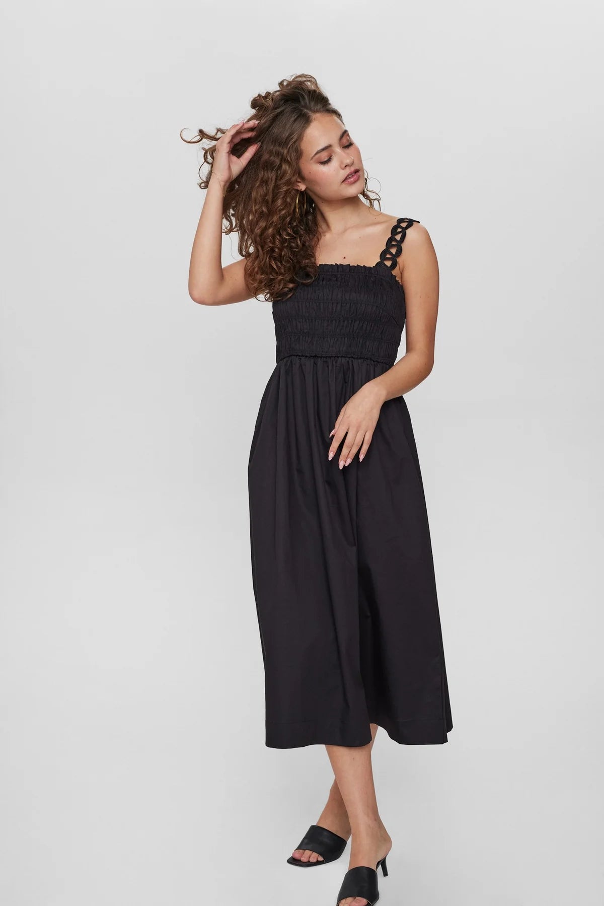 Fia Midi Strap Dress Caviar